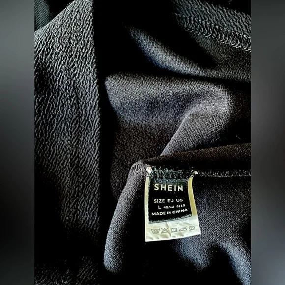 SHEIN sexy lil top, mesh & pearl accents on black, mock turtleneck, M. NWOT - Picture 6 of 8